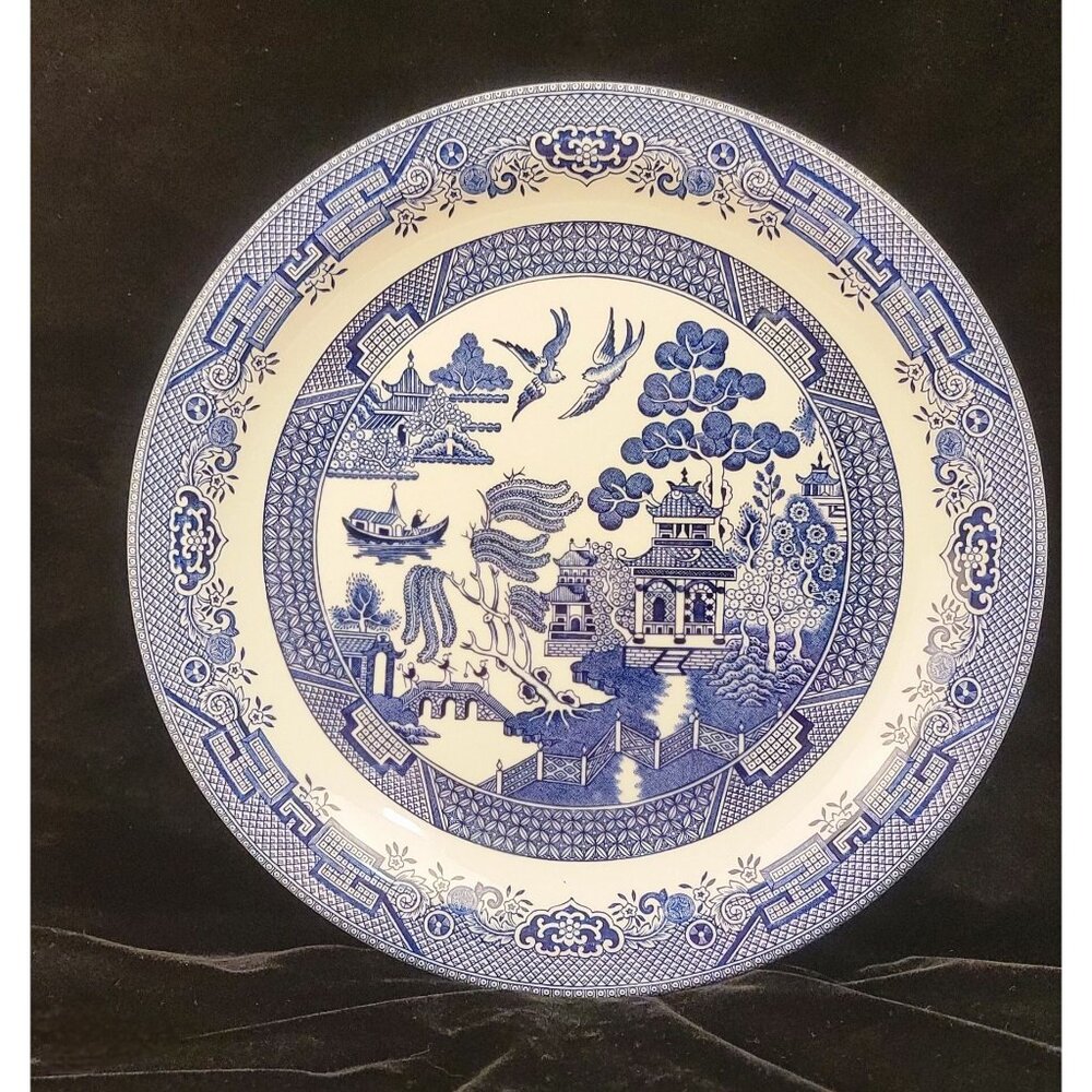 Vintage Blue Willow Serving Platter